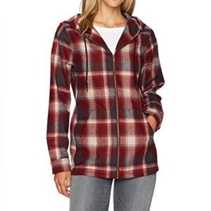 Pendleton Women's Umatilla Wool Zip Hoodie Sz M Berry Plaid